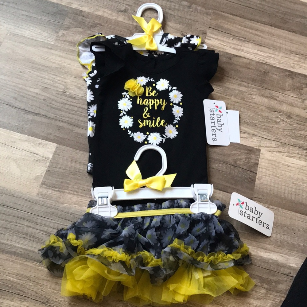 Baby girl onesies and matching skirt